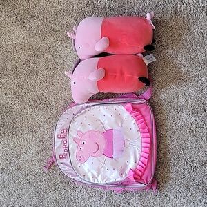 NWT Peppa Pig Squishamllows & bookbag